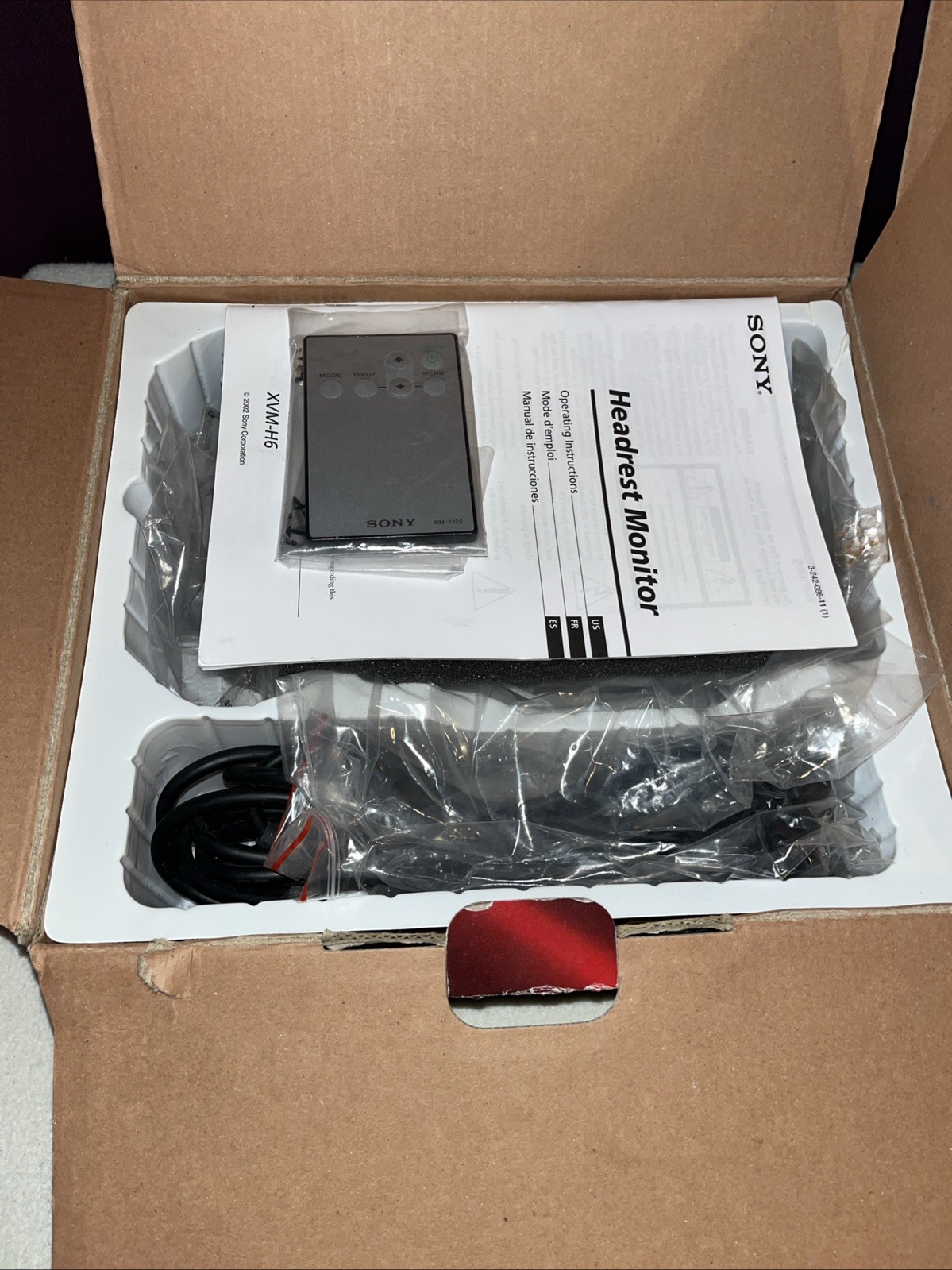 2 X Vintage Sony XVM-H6 Headrest Monitor 5.8” Wide Screen 2 X Remote Controls