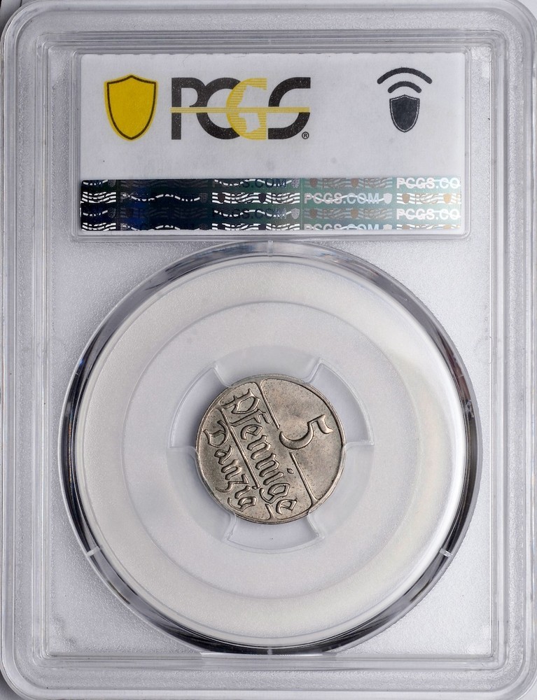 1923 Danzig 5 Phenning, PCGS MS 63