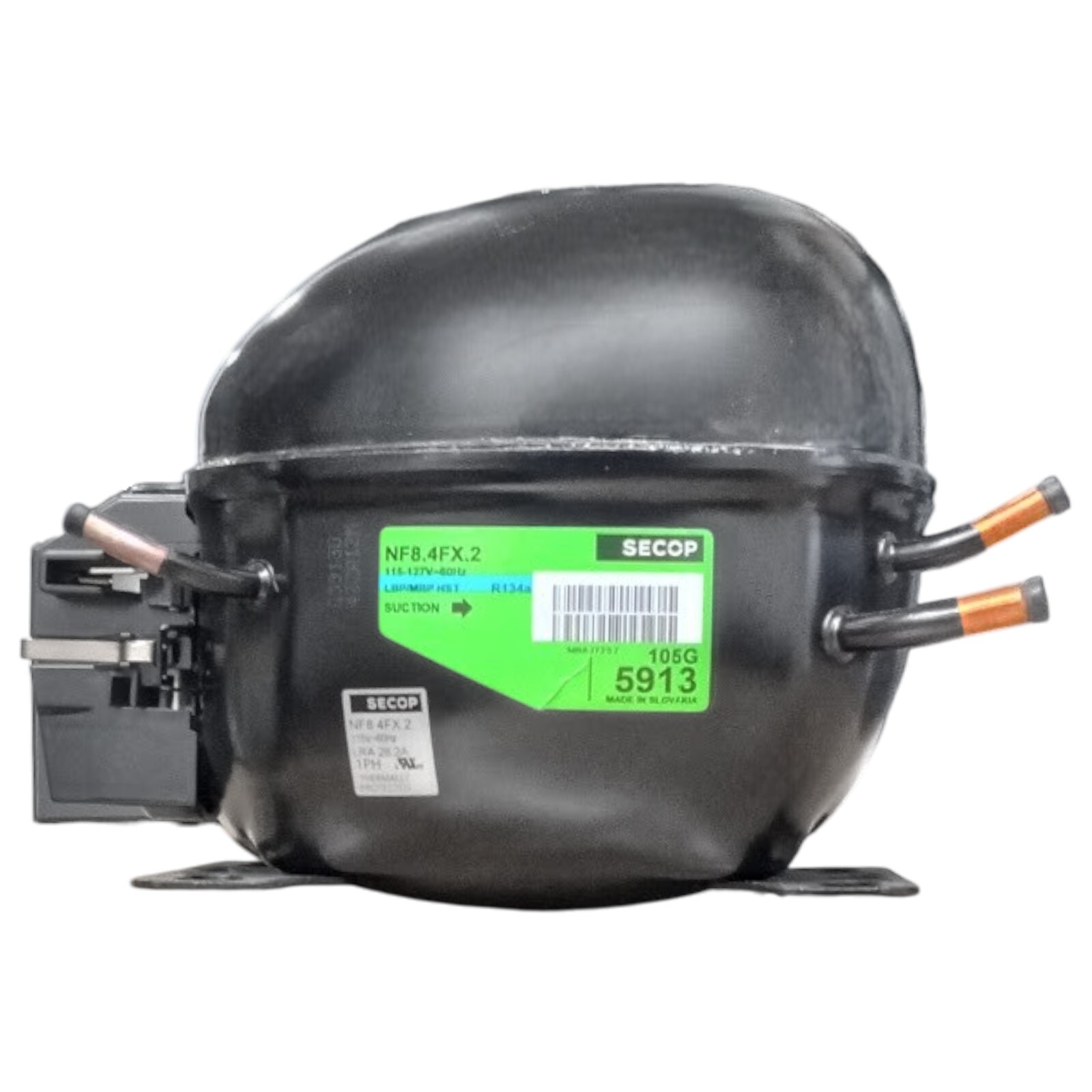 Secop NF8.4FX2 R134a Refrigeration Compressor 1032 LBP 3767 HBP BTU 115V 1/4HP