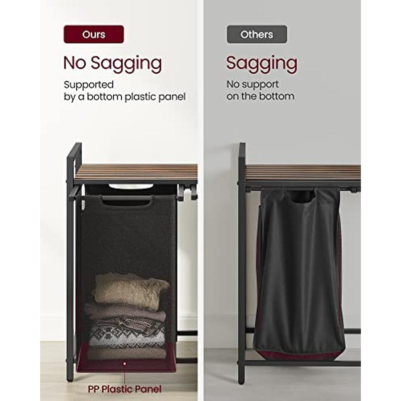 Laundry Hamper, Laundry Basket, Laundry Sorter with 2 Pull-Out and Removable Bag