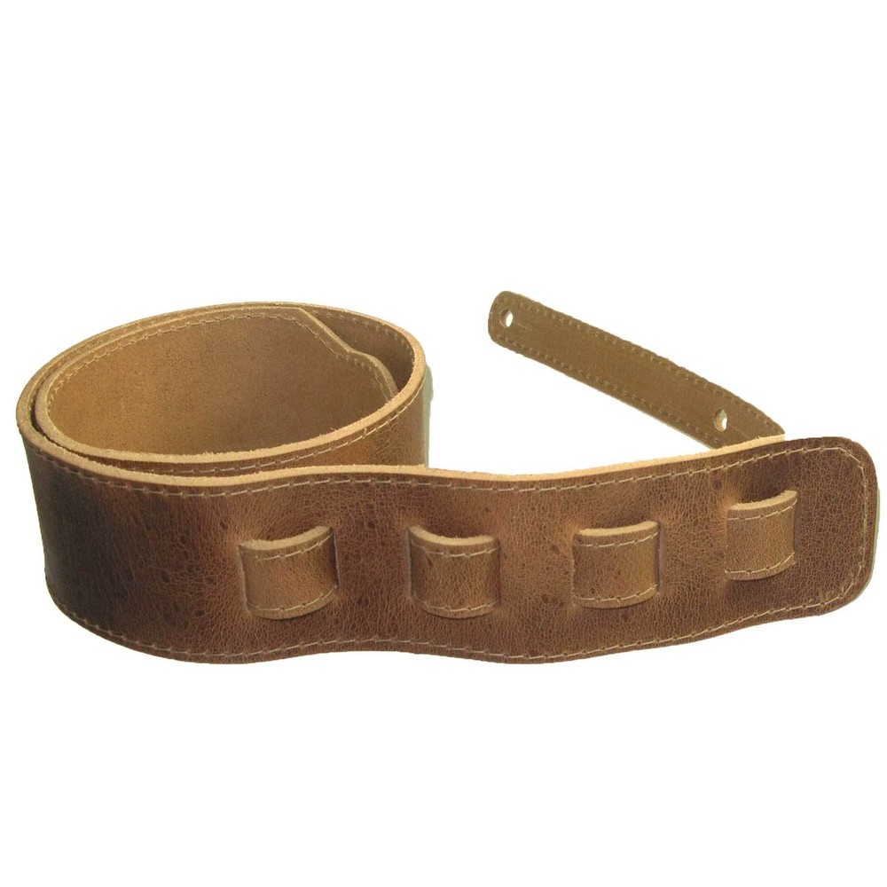 Adjustable Guitar Strap Full Grain Distressed Leather Stitched