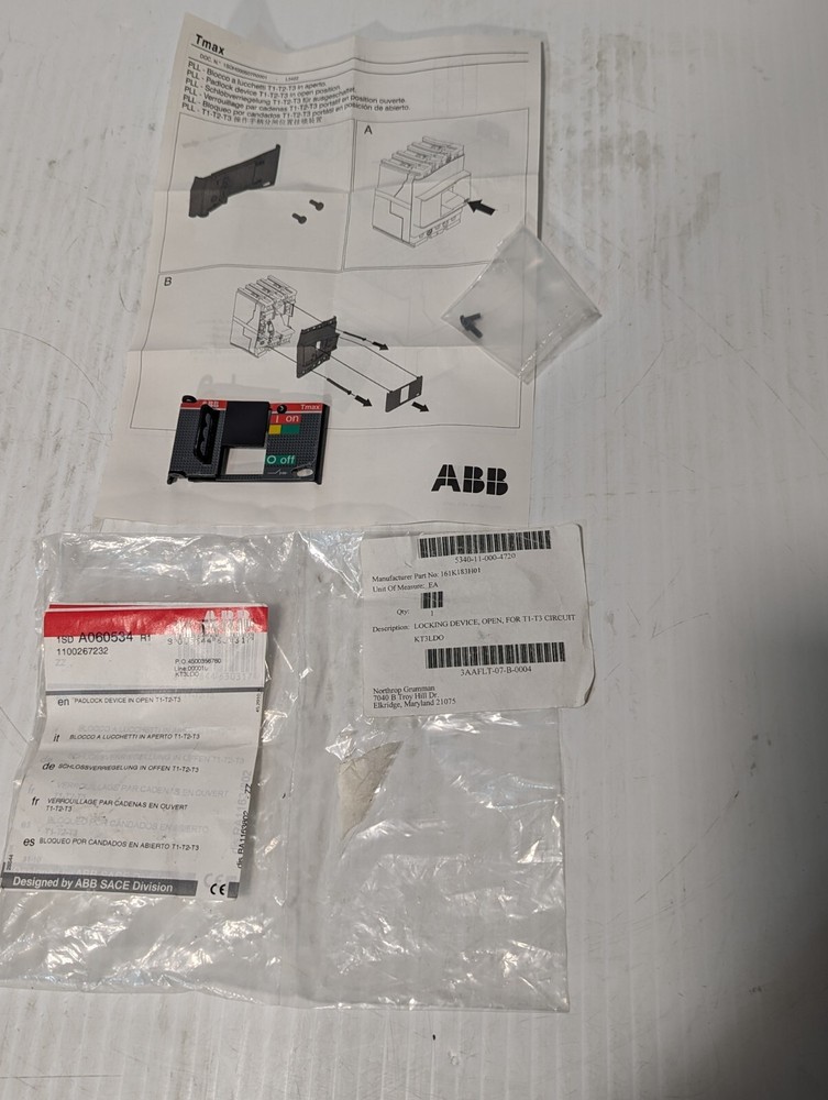 ABB KT3LDO Locking Device With Open Feature For Tmax T1-T3