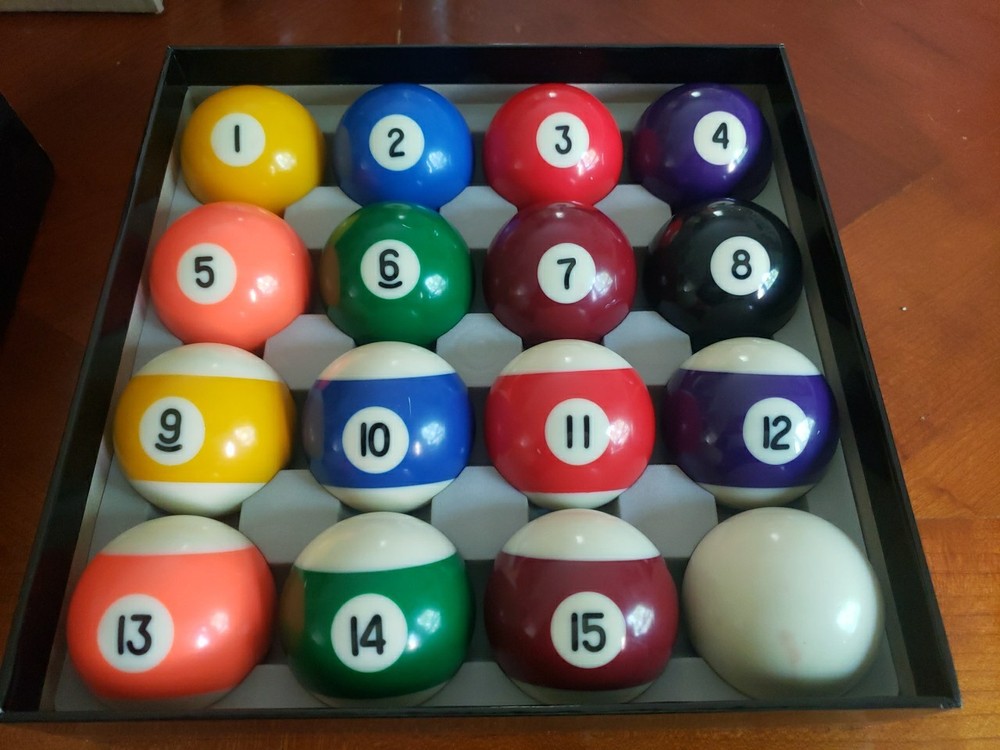 Standard pool table billiard balls 2 1/4 vintage set