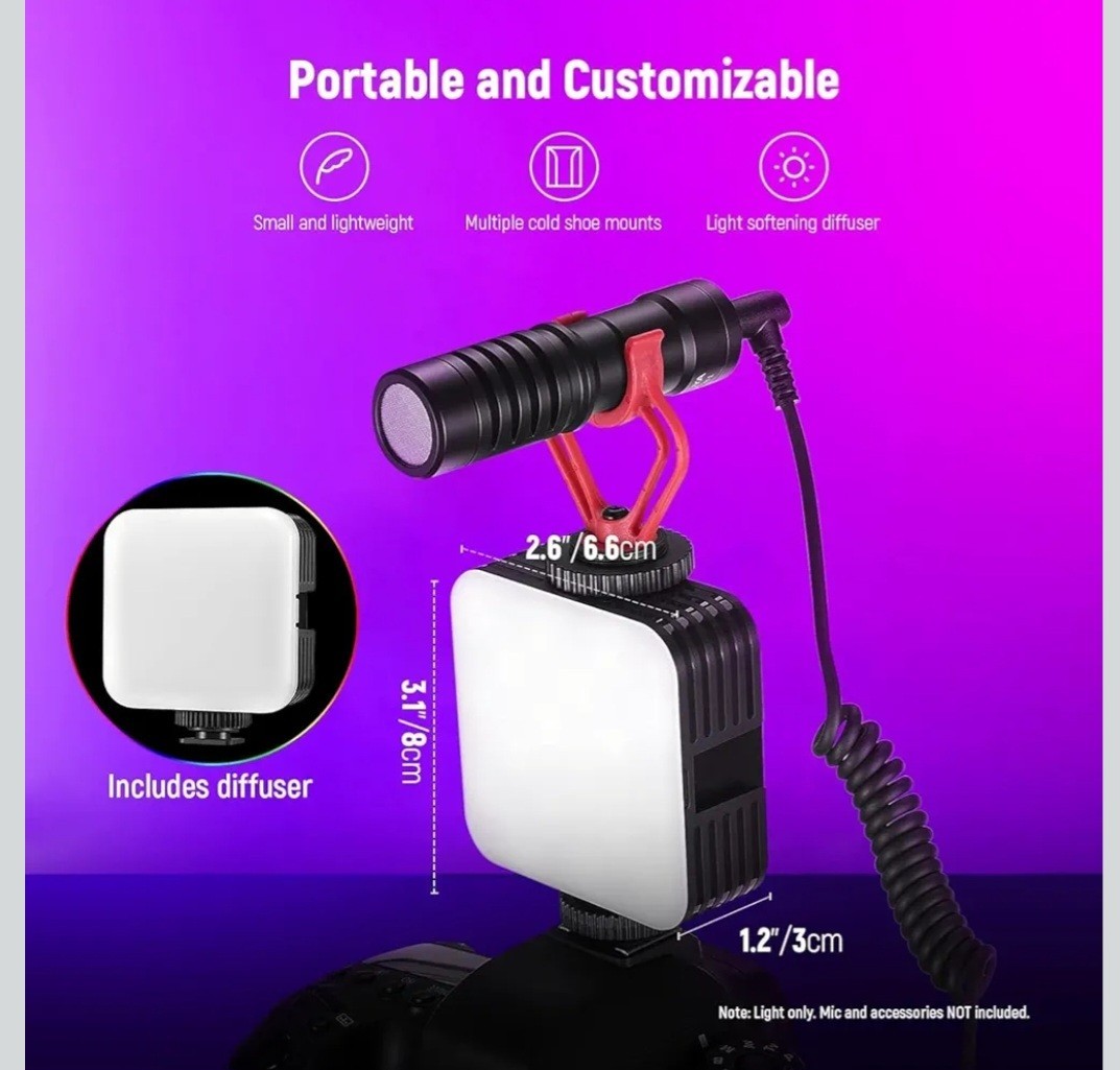 NEEWER Magnetic RGB Camera Light, 360° Full Color RGB61 Small LED Panel BRIGHT!