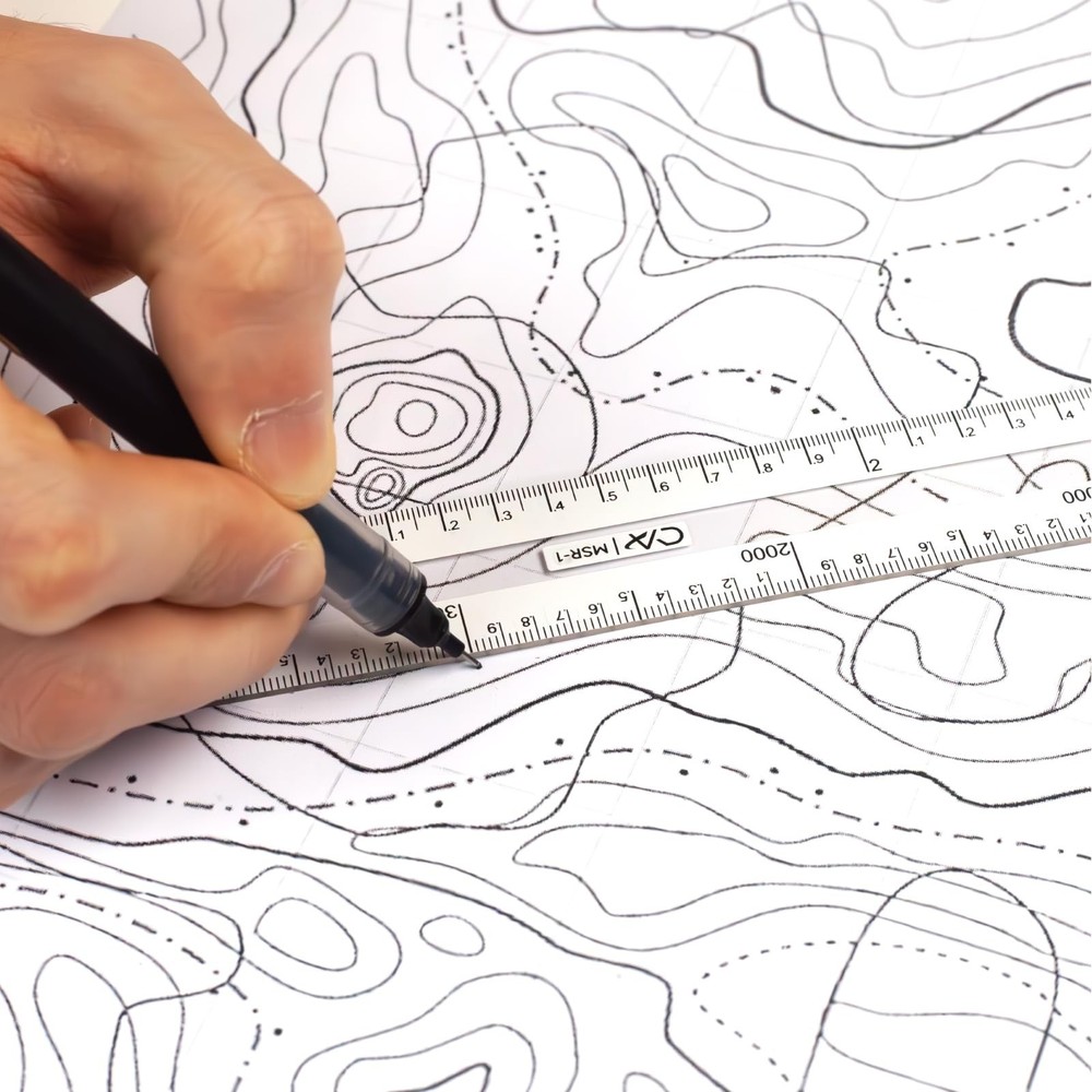 CYA Clear Scale Ruler Maptool 1:100,000 Scale Map Reading Professional Protra...