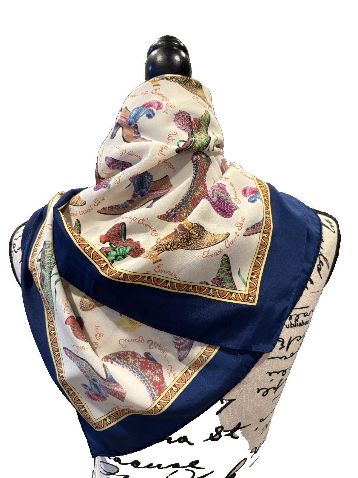 Silk Scarf Colorful High Heel Art Women's 34.8" x 34"