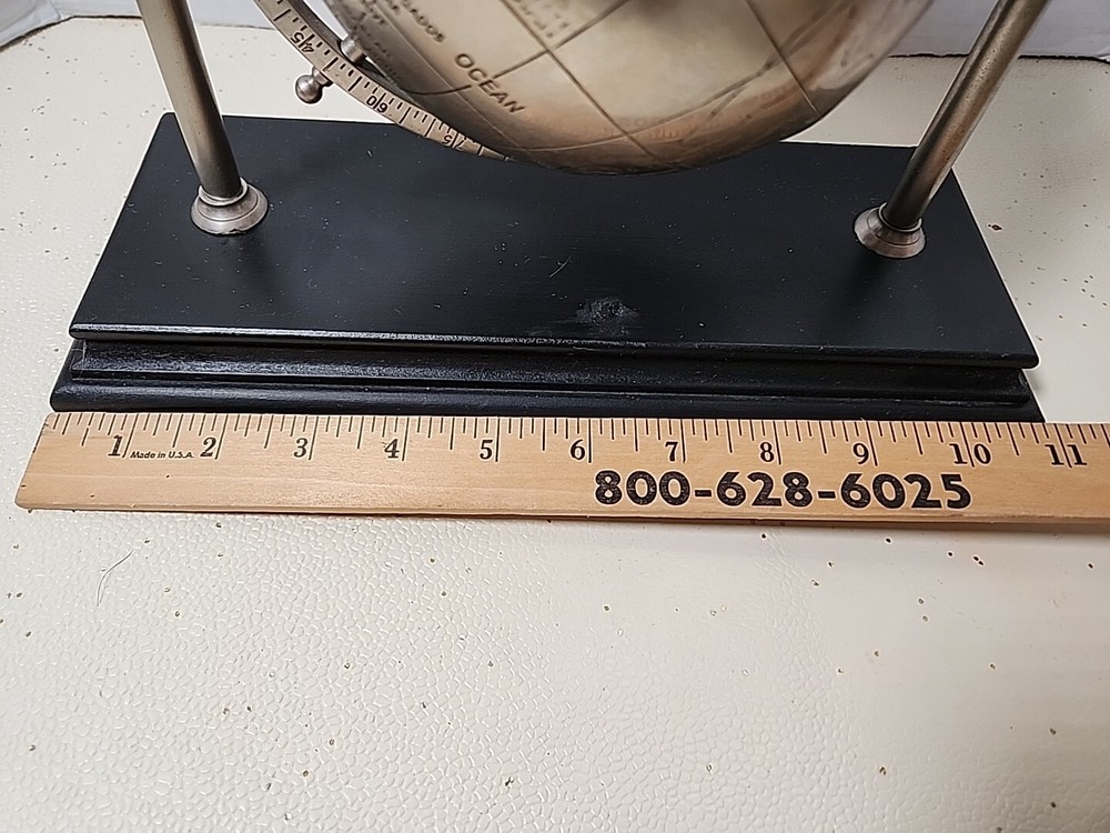 Desktop World Globe Silver/Black 6.5" on Stand