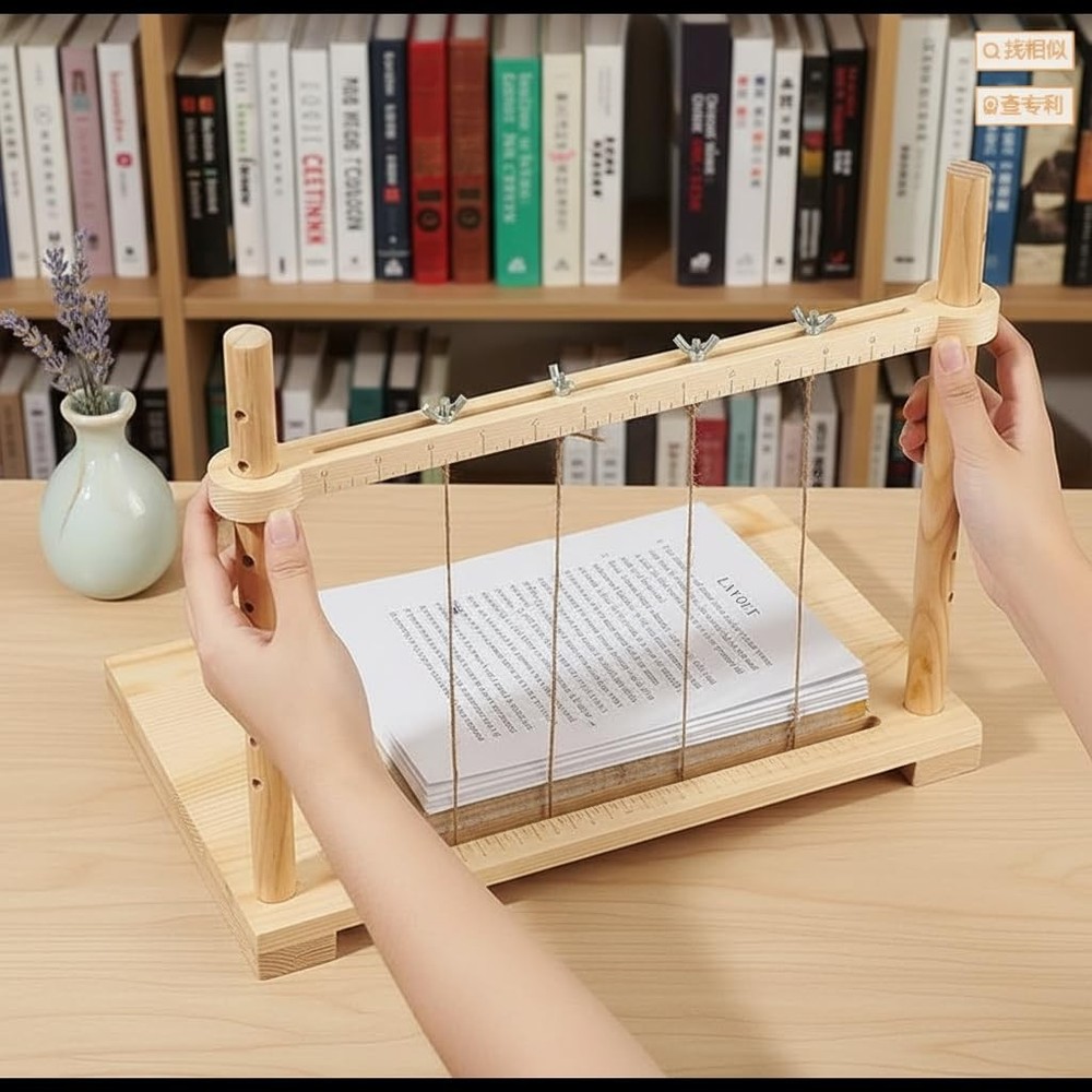 GeryVtee Bookbinding Sewing Frame Set Wood Book Binding Kits Variable,