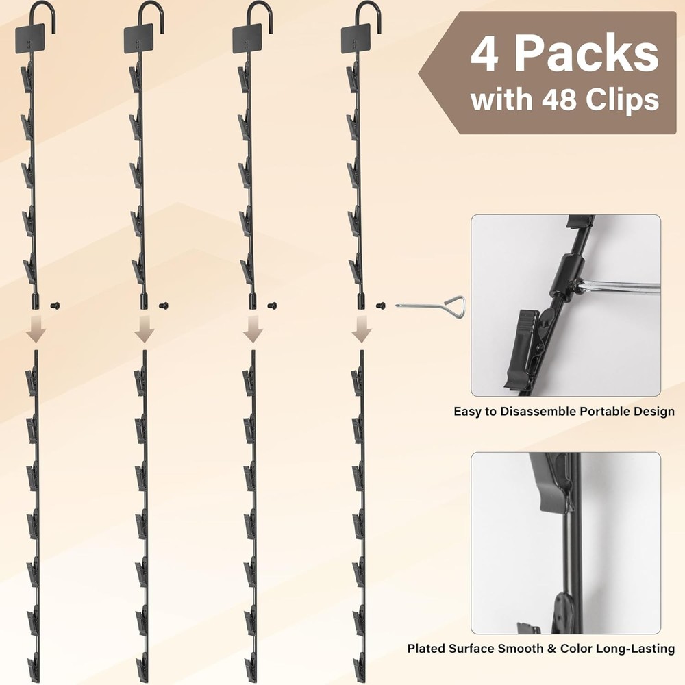 4 Pack Hanging Merchandise Strips With Hooks Chip Display Snack Rack Bag Holder