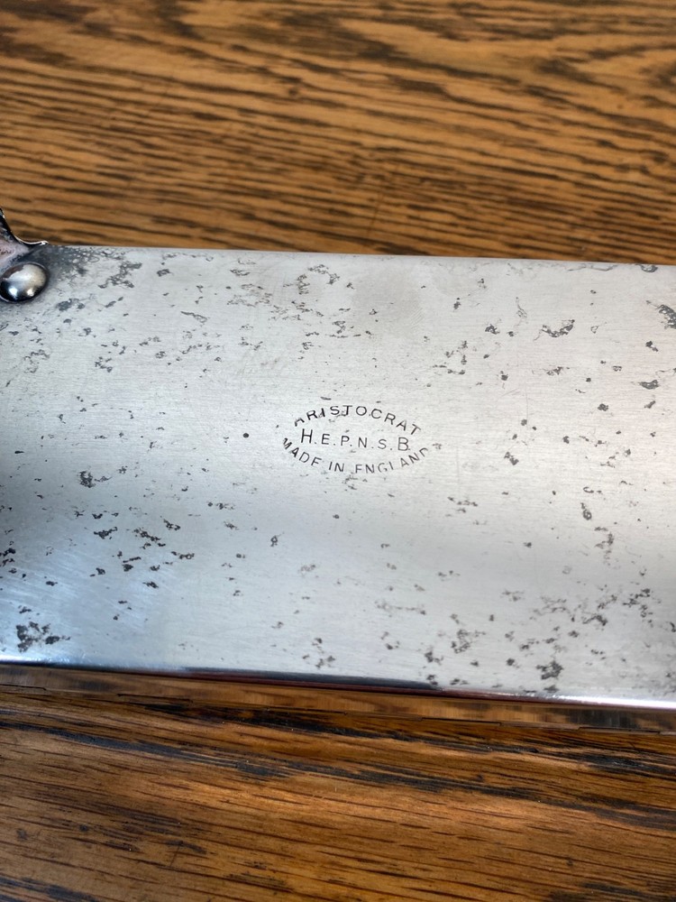 ANTIQUE ARISTOCRAT SILVER PLATE CIGARETTE TABLE TOP MACHINE TOP CASE BOX