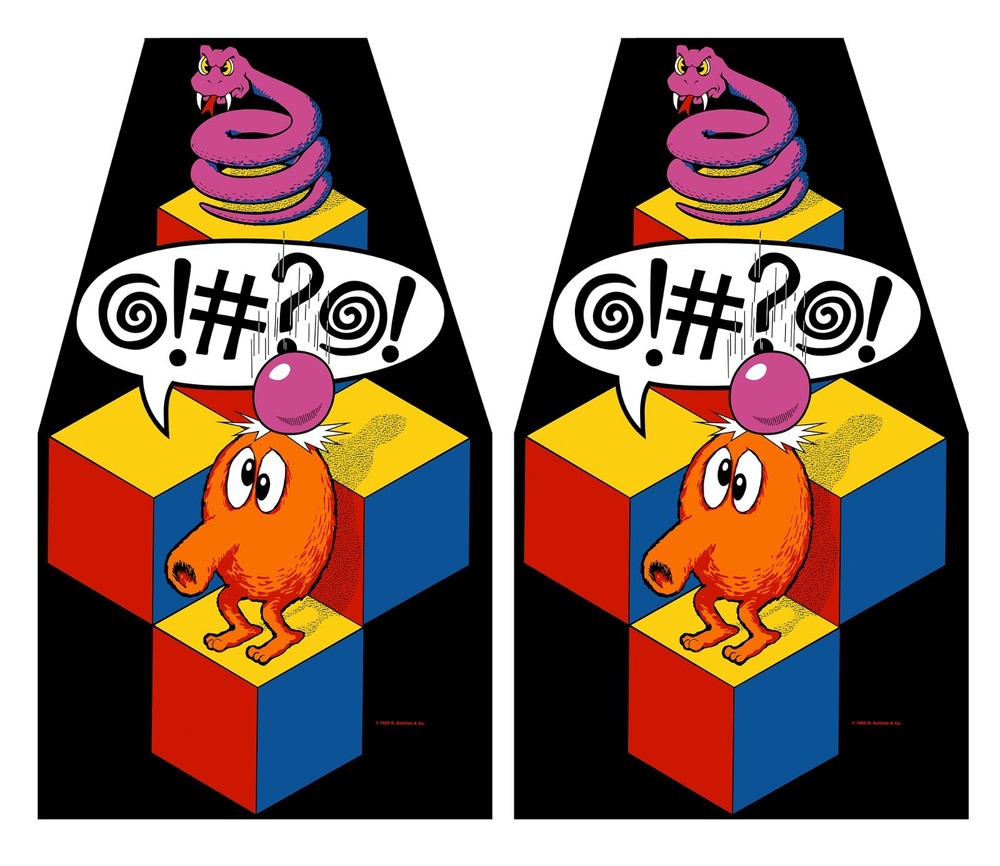 Qbert Arcade Cabinet Side Art Graphics Stickers Decals