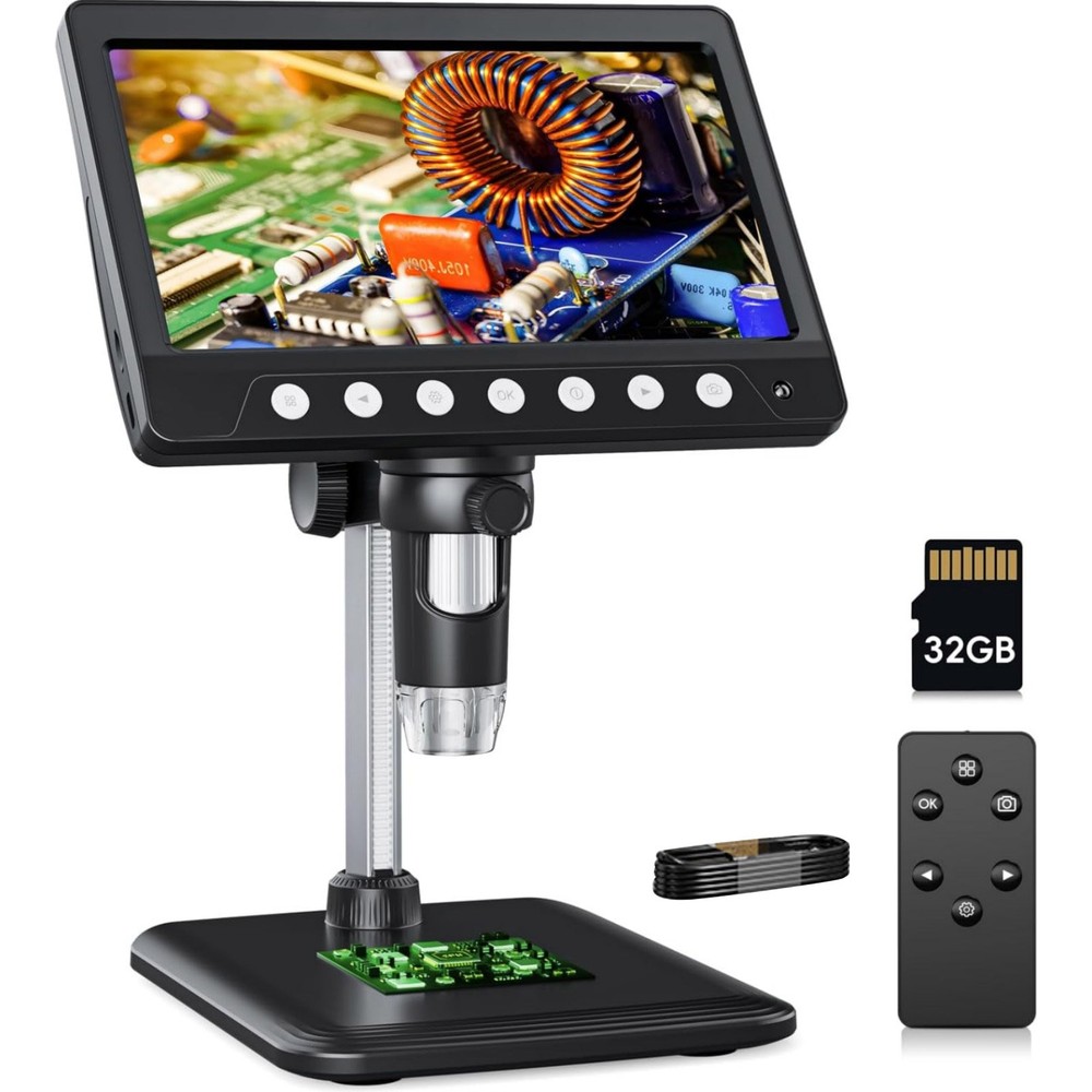 New 7 "IPS Digital Microscope Tool 1200X 1080P Video Focusing Camera Microscope