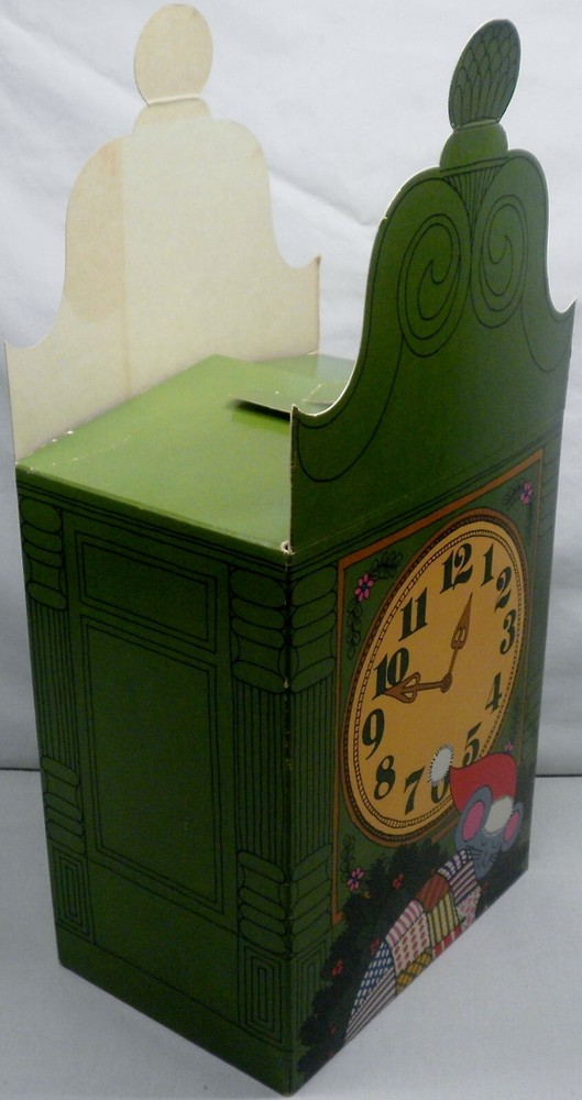 Vintage Petitote Christmas Gift Box EMPTY Sleeping Mouse Under Clock