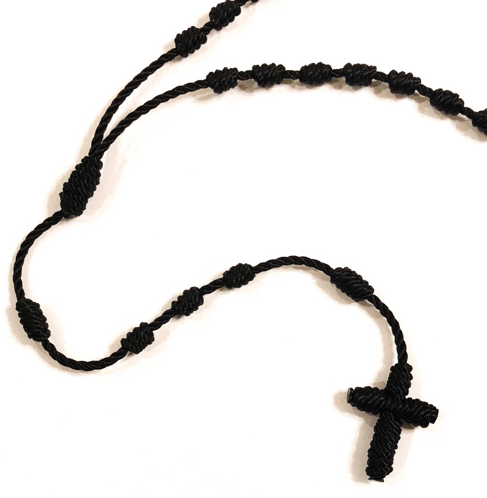 Knotted Rosary - 100% Nylon Thread - Black