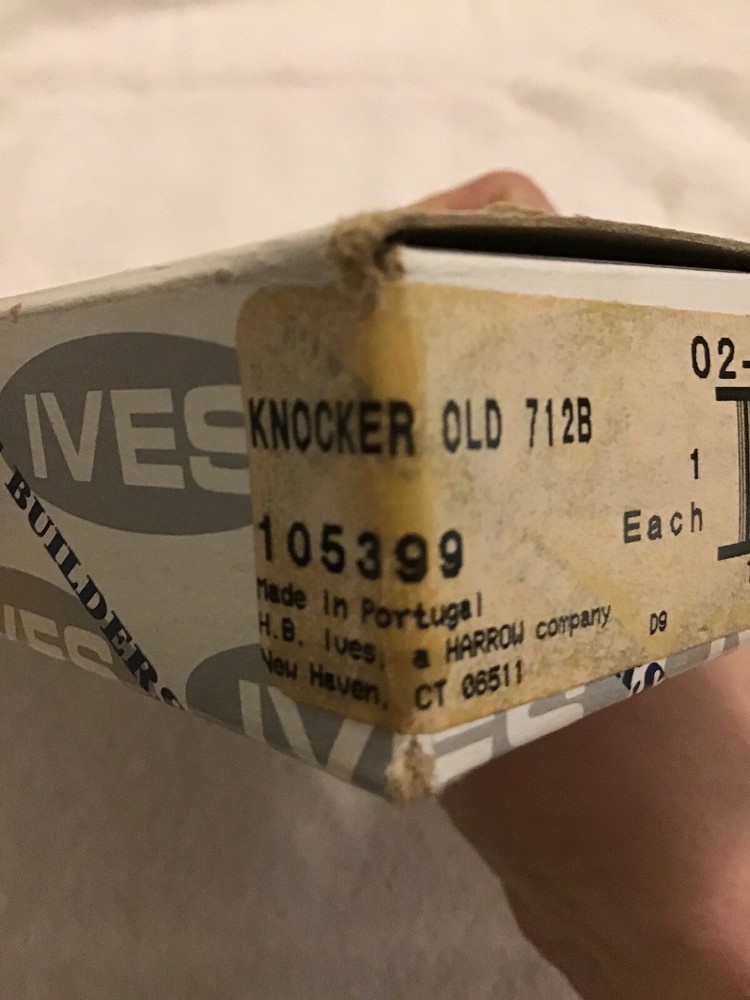 IVES Solid Brass Door Knocker, New in Box.