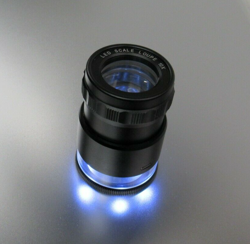 10X LED lighted USB Rechargeable Microscope Loupe Viewer Magnifier with Reticle
