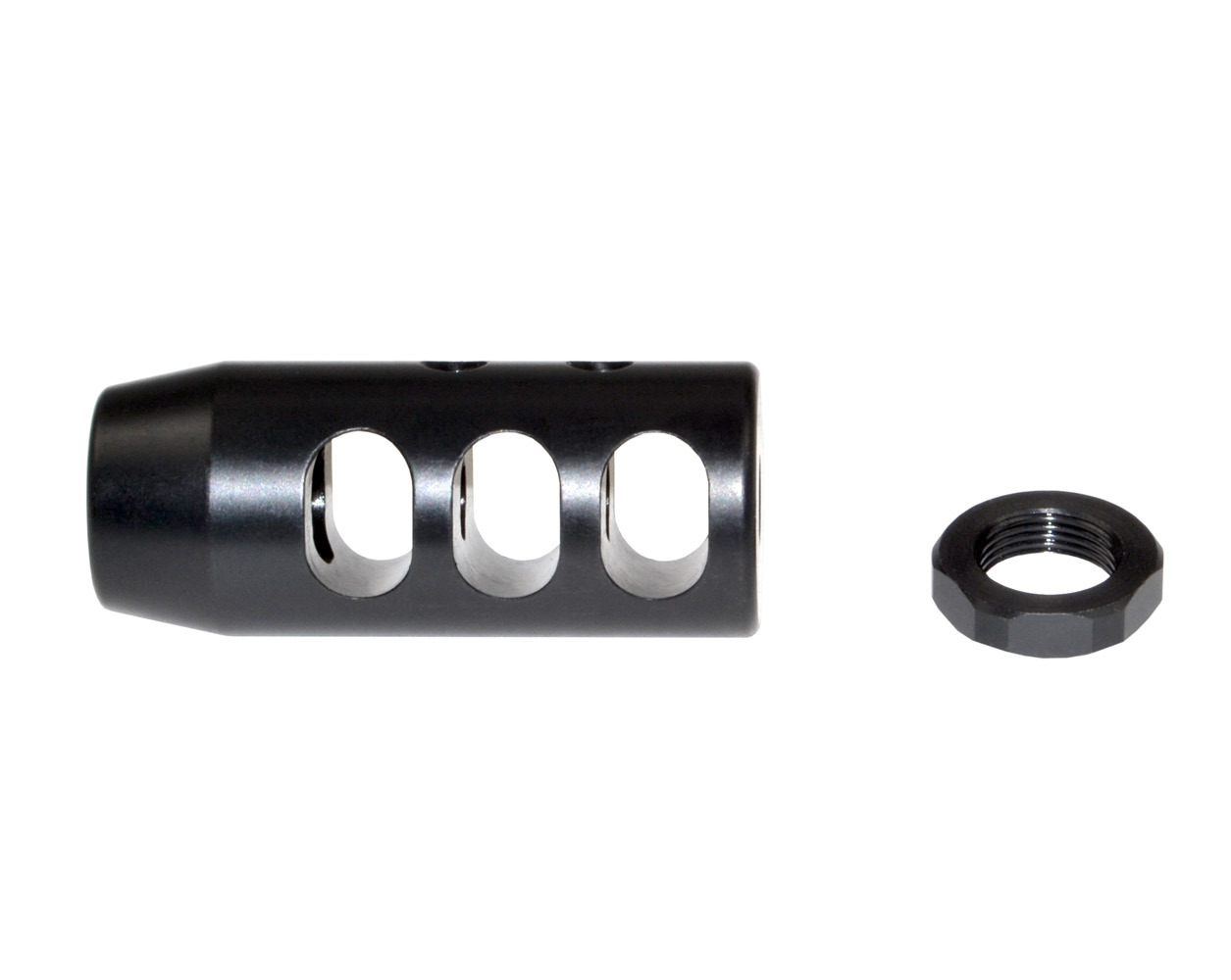 Muzzle Brake Recoil Compensator w/ Jam Nut + Crush Washer 1/2"X28 Steel for .223