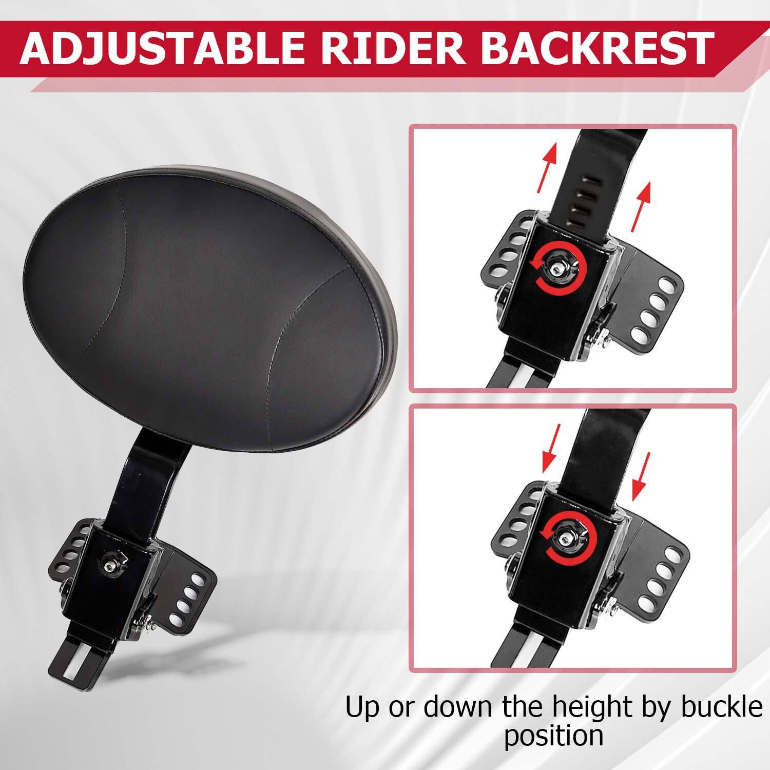 Plug-In Driver Rider Backrest For Harley Touring Road King Street Glide 1997-24