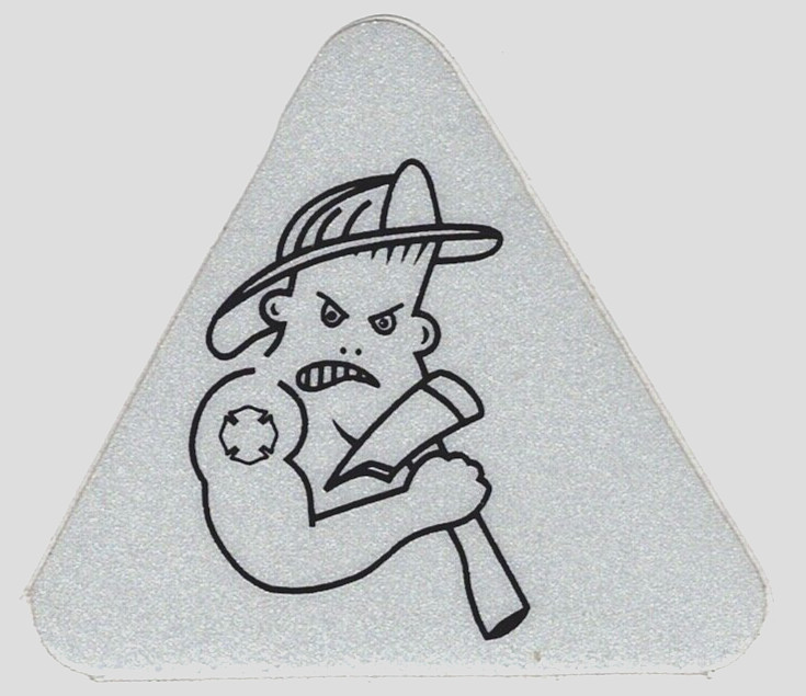 BAD BOY Firefighter with fire axe - Highly Reflective Triangle  helmet Decal