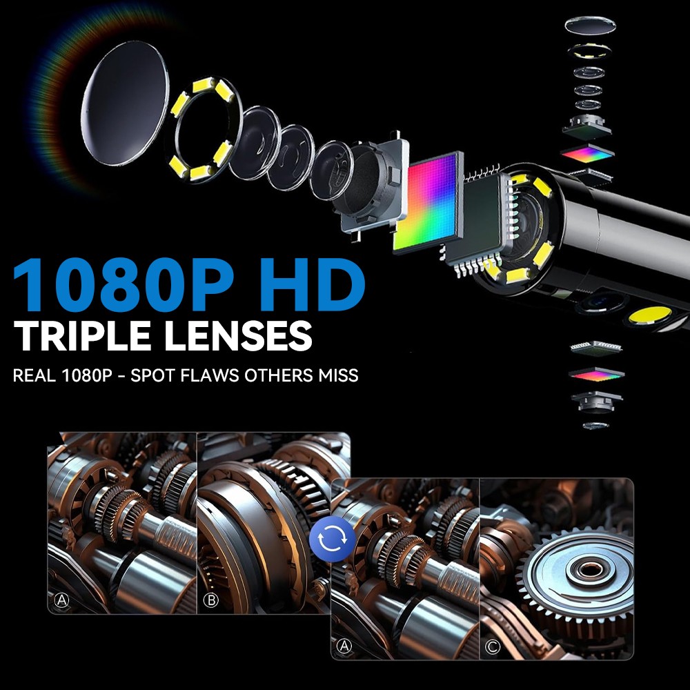 360° 6LED USB Snake Endoscope Borescope HD Inspection Camera For Android ios