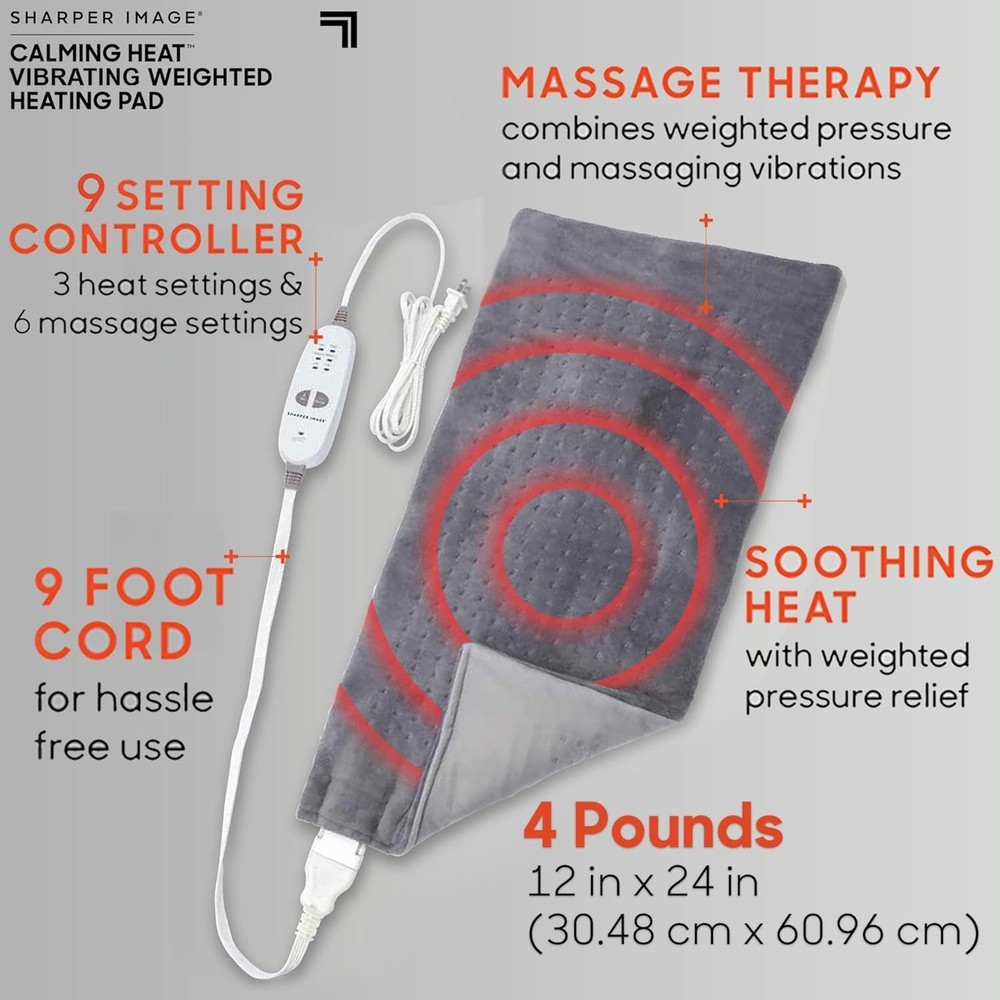 Weighted Electric Heating Pad with Massaging Vibrations