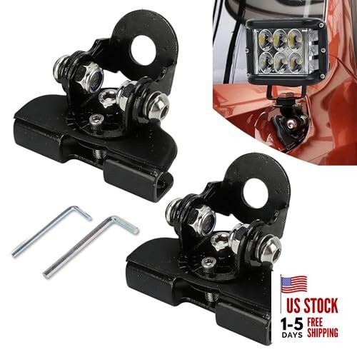 2PCS Led Hood Mounts, Adjustable Hood Led Work Light Mount Bracket, Stainless