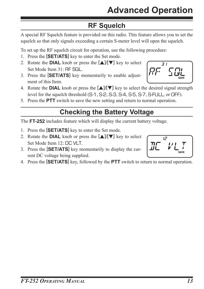 Yaesu FT-252 — Operating Manual Guide Documentation — 68 Pg — Half Size 5.5x8.5