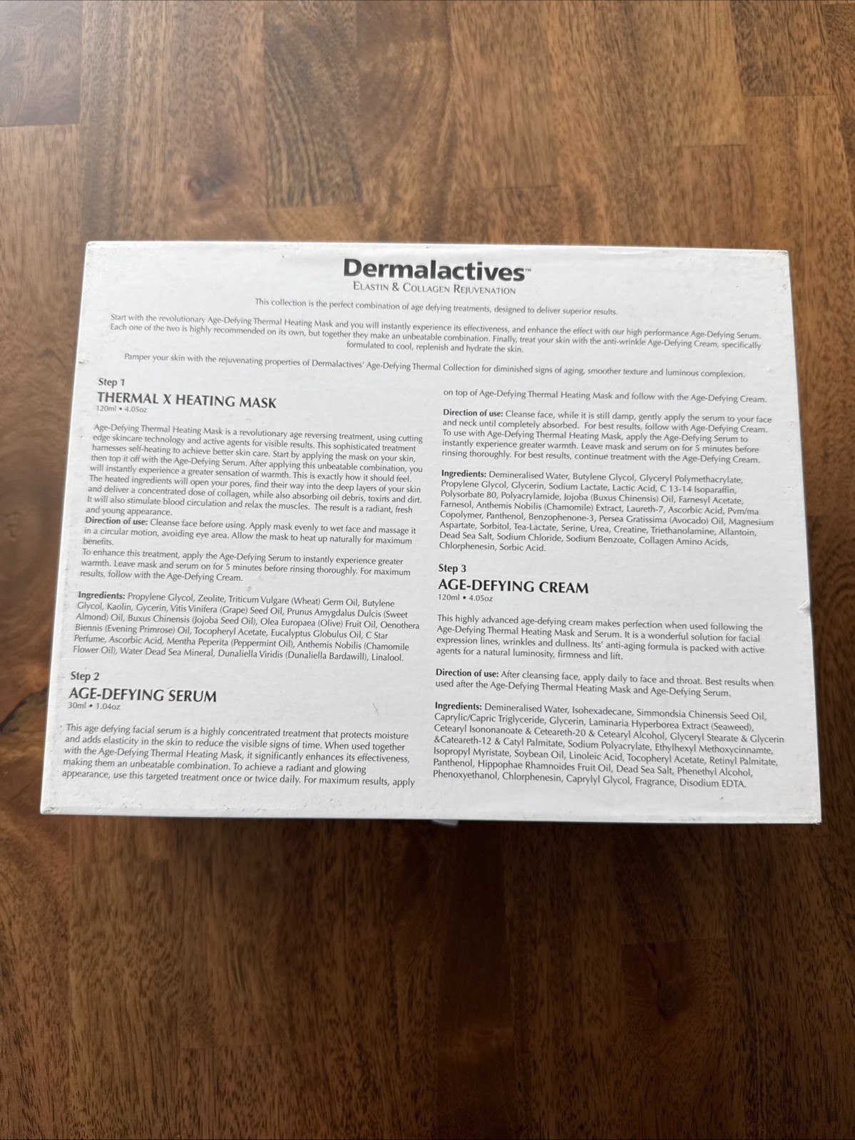 Dermalactives Thermal X Face Lift Treatment Set Heating Mask Serum Cream