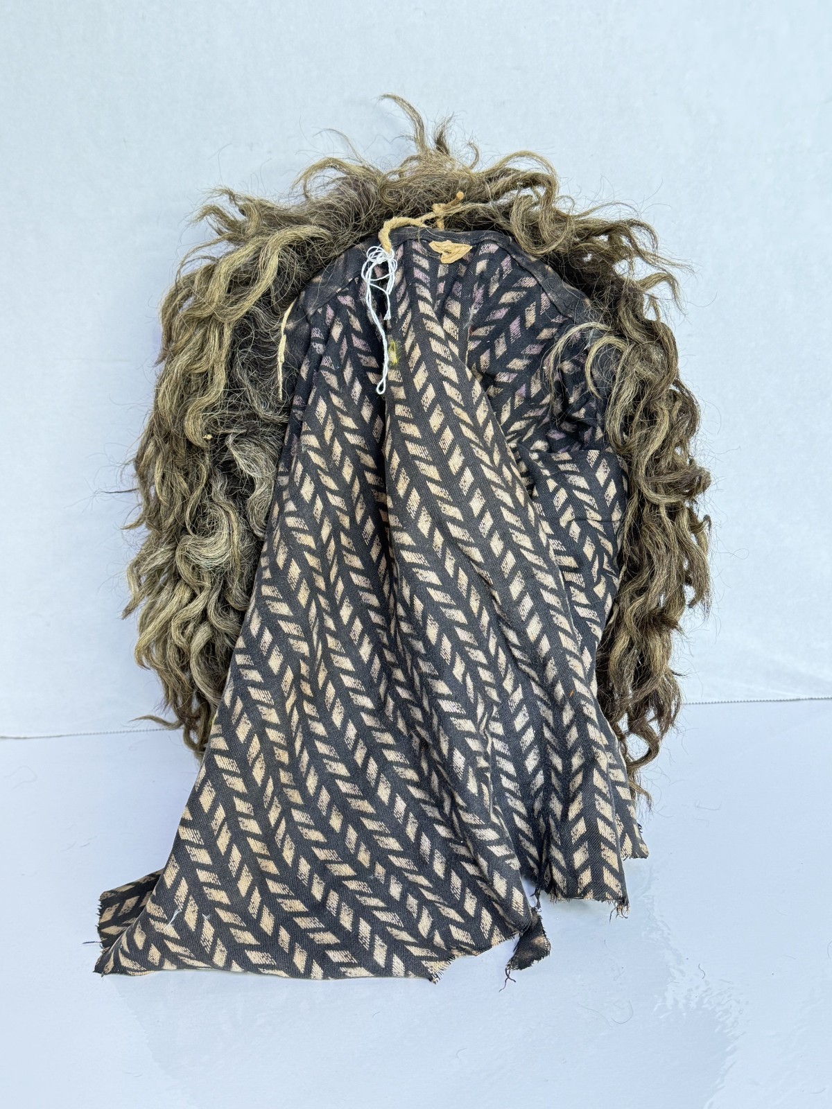 Antique RARE Native American Mask Cherokee Indian Booger FULL Headdress 13"