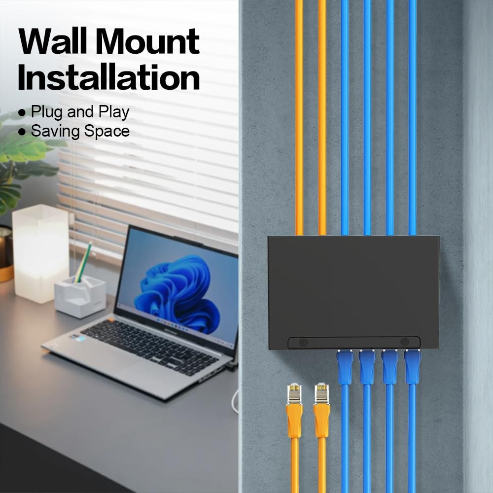 6Port Patch Panel CAT7 Keystone Patch Panel Shielded Network Patch Patch with...