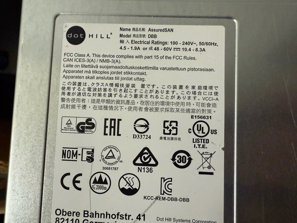 2 x Dot Hill 81-00000078-00-09 AssuredSAN DBB SAS Disk Array Controller LOT 2