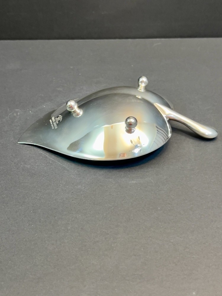 Vintage FB Rogers Silver Leaf Candy Dish Footed Silverplate 1883