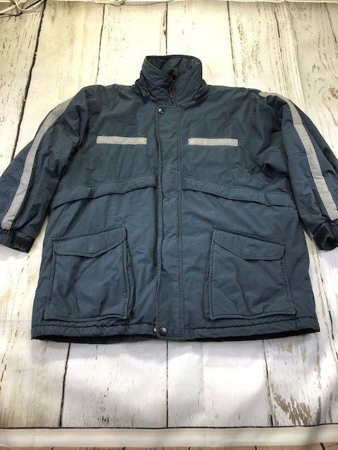 Red Kap Enhanced Visibility Reflective Lined Heavyweight Parka Navy Work Jacket