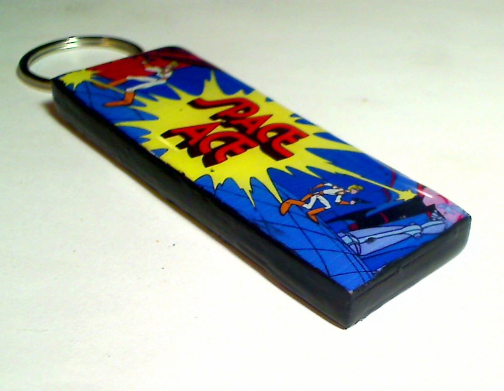 Space Ace Arcade Marquee Coin Door accessory Keychain