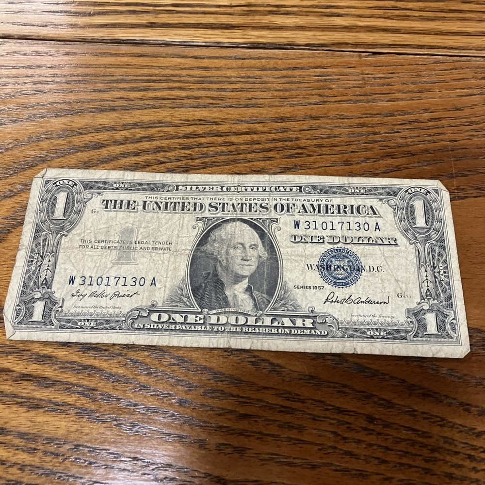 1957 $1 Dollar Silver Certificate Note (1 Bill) Blue Seal