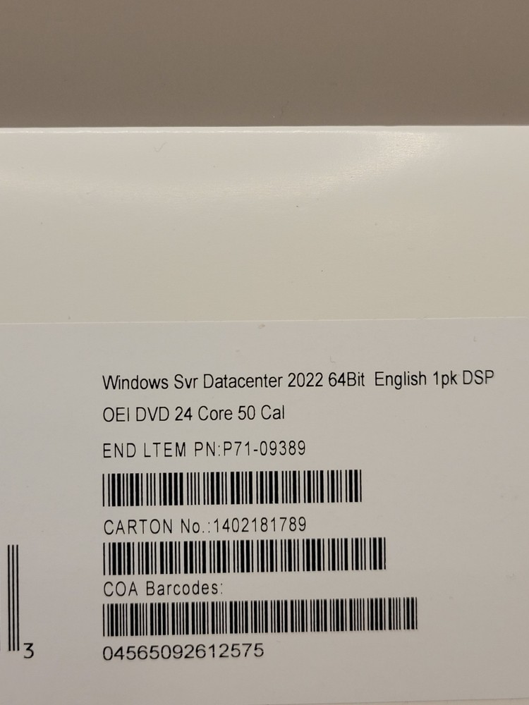 New Factory Sealed Microsoft Windows Server 2022 Datacenter Core 50 CALs 24 Core