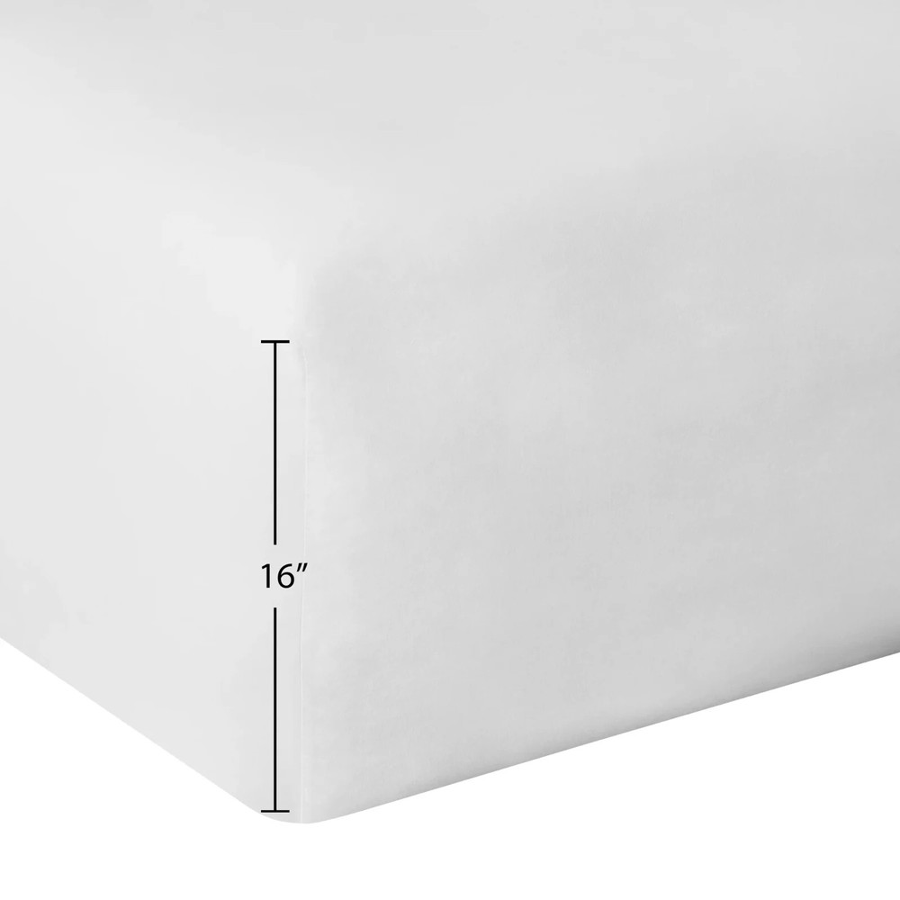 Mainstays 300 Thread Count Easy Care Percale Fitted Sheet, Arctic White, Full