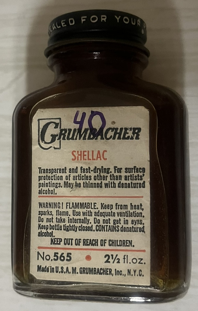 Vintage Grumbacher Shellac #565 2 ½ oz