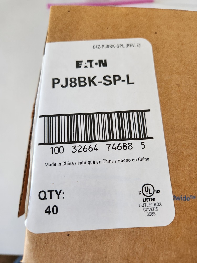 Mid size Black Duplex wallplate cover Eaton 40 Pack