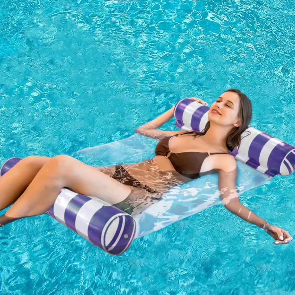 2-Pack Swimming Pool Float Hammock, Multi-Purpose Inflatable Hammock Pool Hammoc