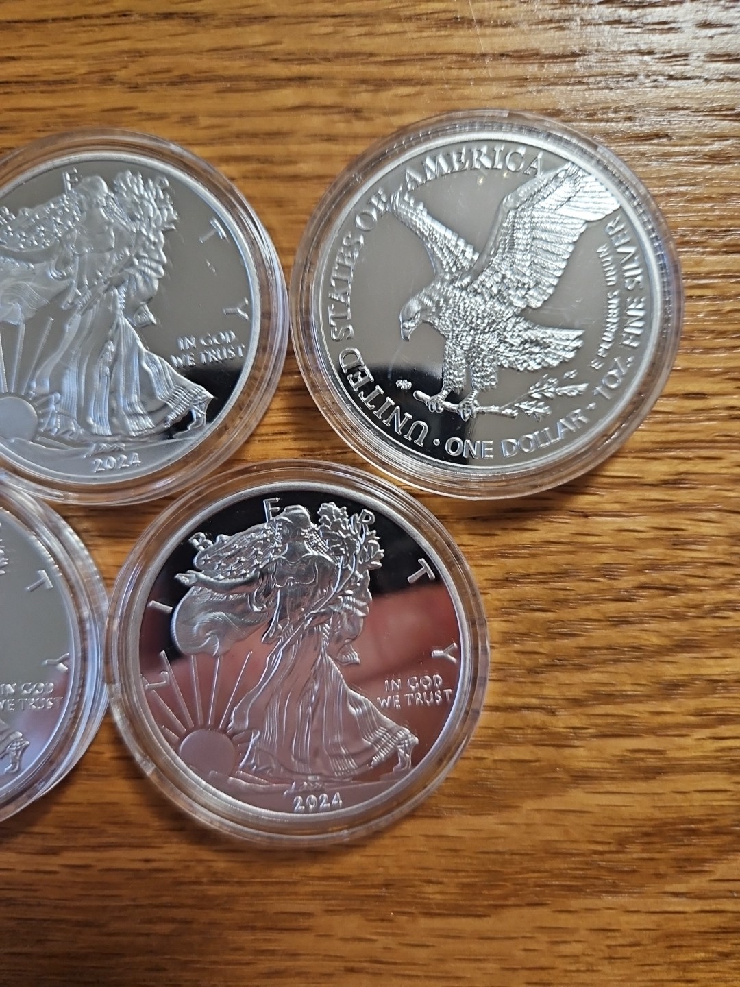(5) Beautiful 2024 SILV*ER AMERICAN EAGLES 1 OZ BULLION COIN