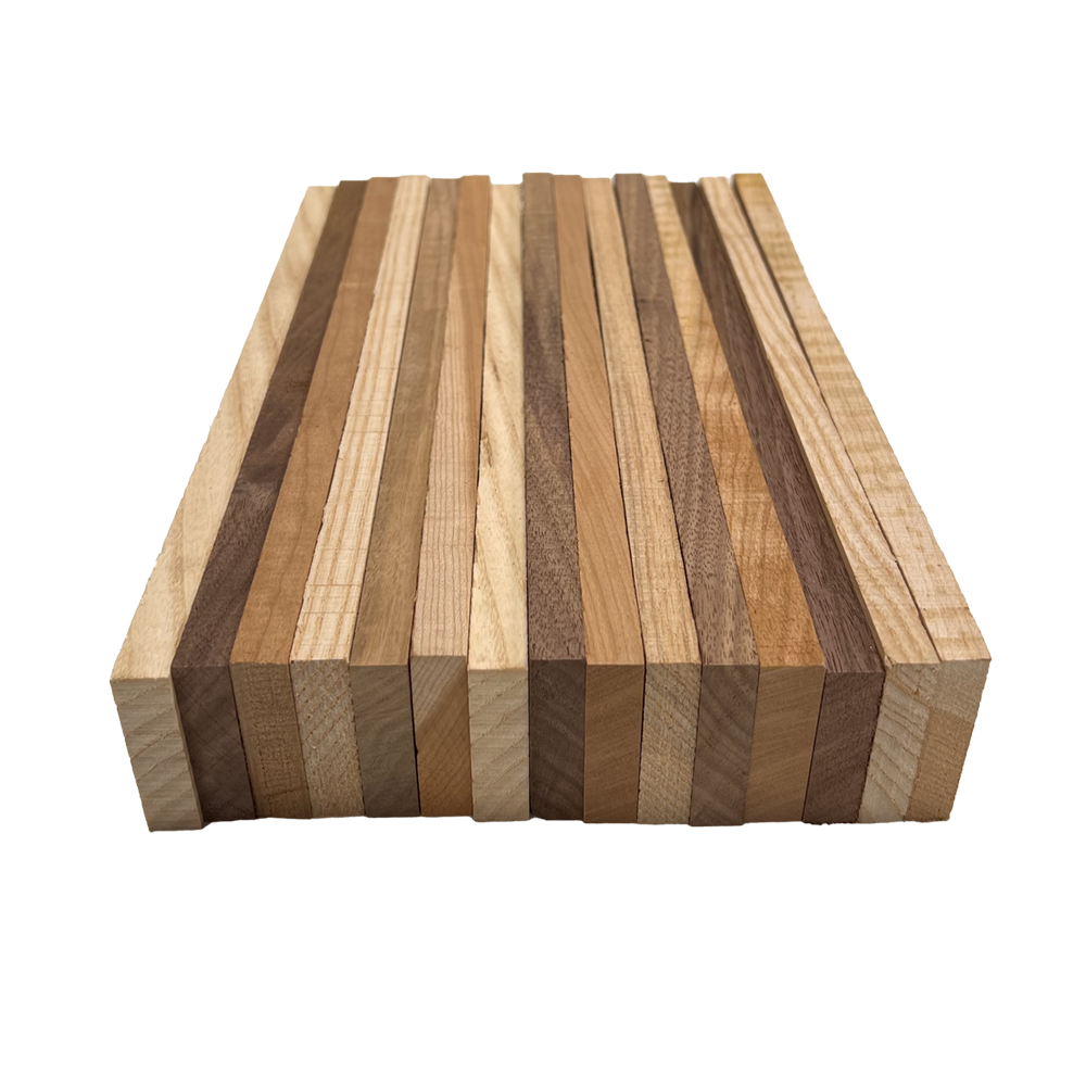 Pack of 15, Variety Species Thin Dimenisonal Lumber Boards(Ash, Cherry, Walnut)