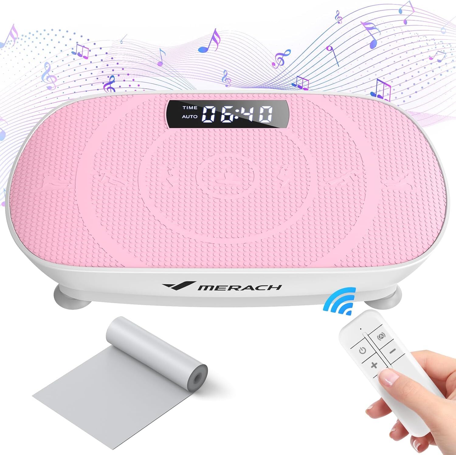 MERACH Vibration Plate Whole Body Workout Fitness Platform Exercise Machine Pink