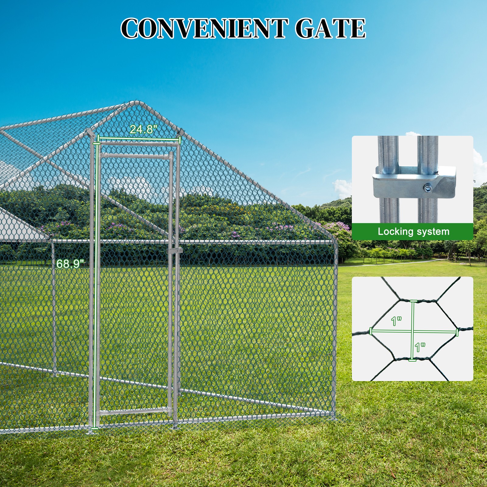 20x10ft Large Chicken Coop Run Cage Dog Cage Fence Outdoor Kennel Metal Playpen