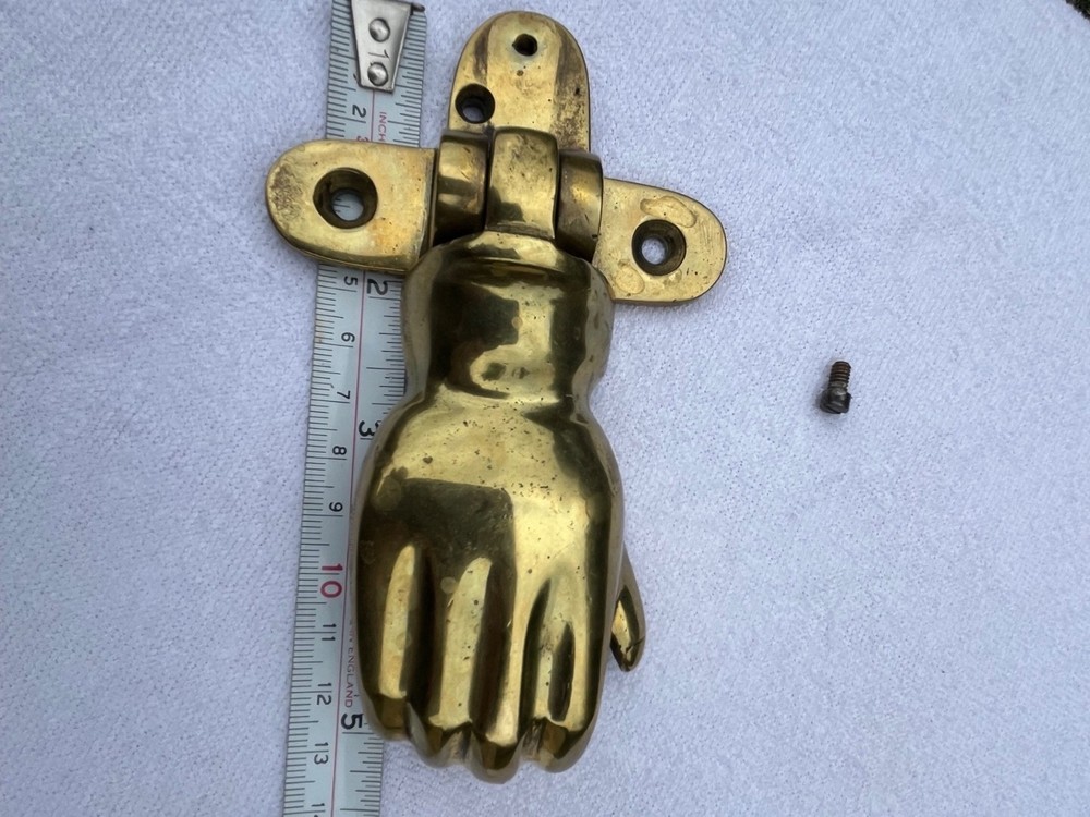 Vintage Solid Brass Hand Door Knocker
