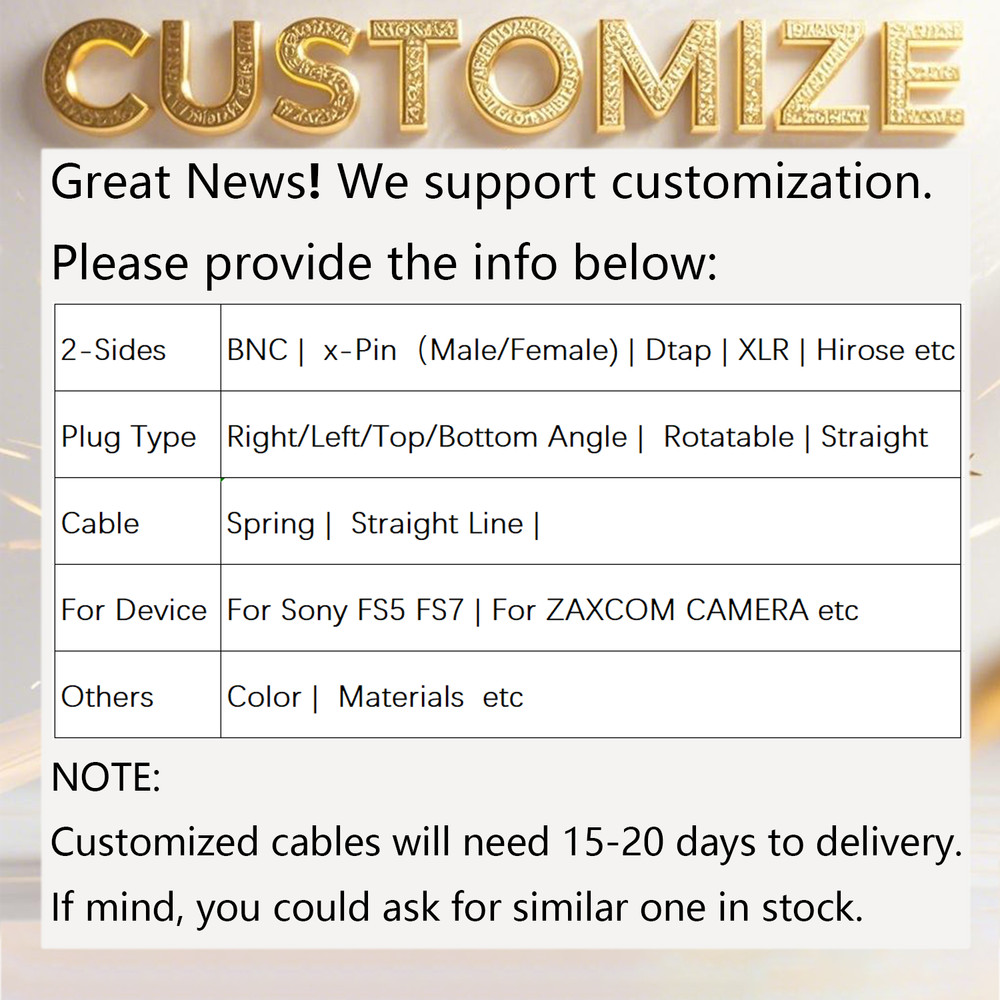 US-Based Timecode Input Cable for Red Scarlet Epic 4 Pin to BNC Overmolded 20in