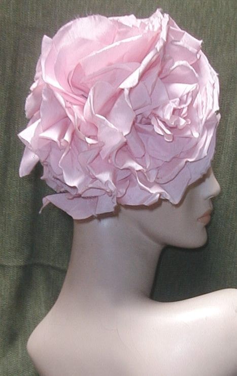 Vintage 1950's Christian DIOR Cocktail Hat w MASSIVE HUGE PINKS ROSES Paris NY