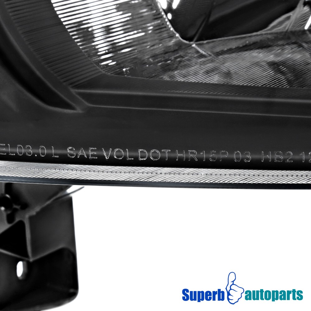 For 2003-2008 Honda Element Black Headlights OE style Replacement Left+Right
