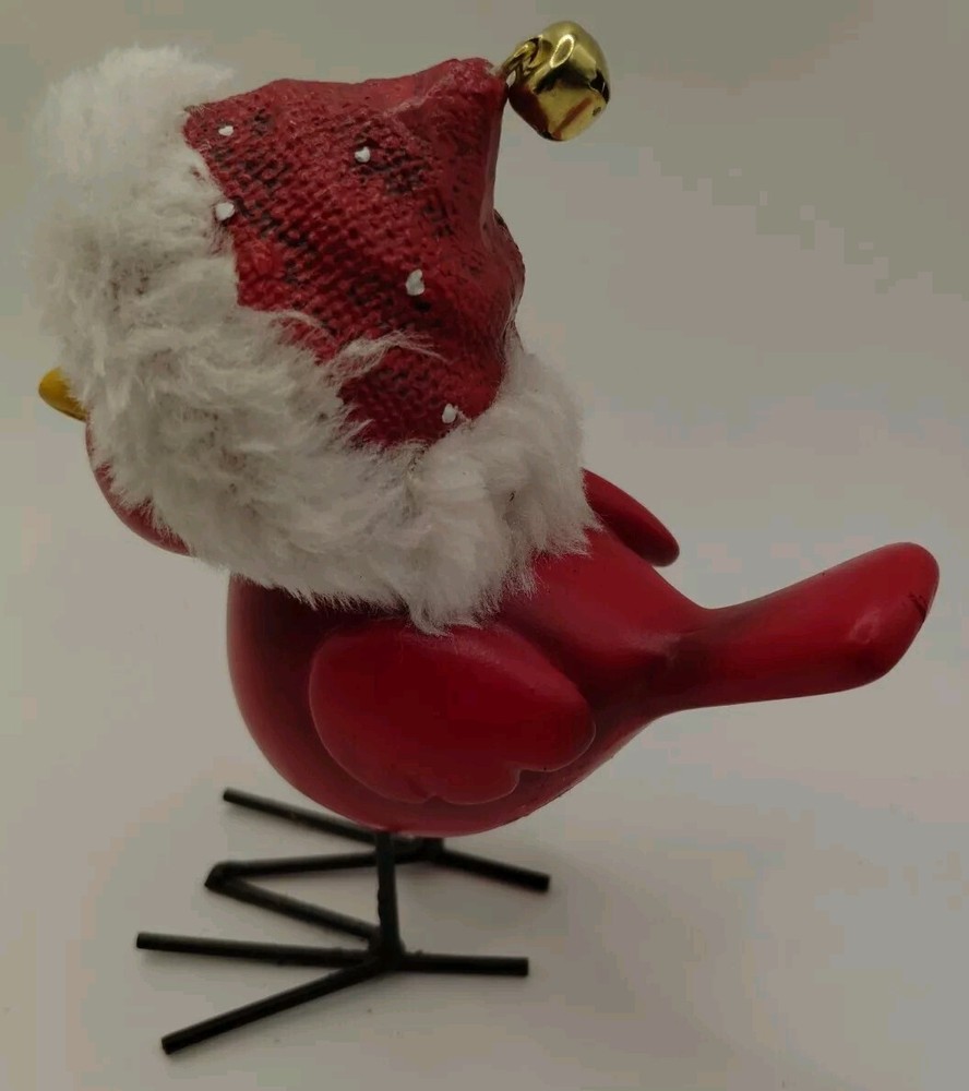 Cardinal With Poka Dot Santa Hat