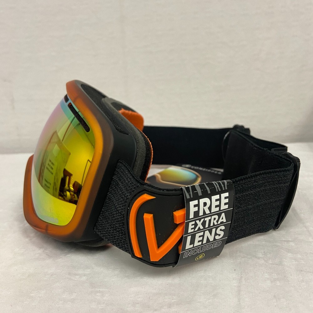 VonZipper Skylab Snow Goggle MindGlo Orange w/ Fire Chrome Lens *DISPLAY*